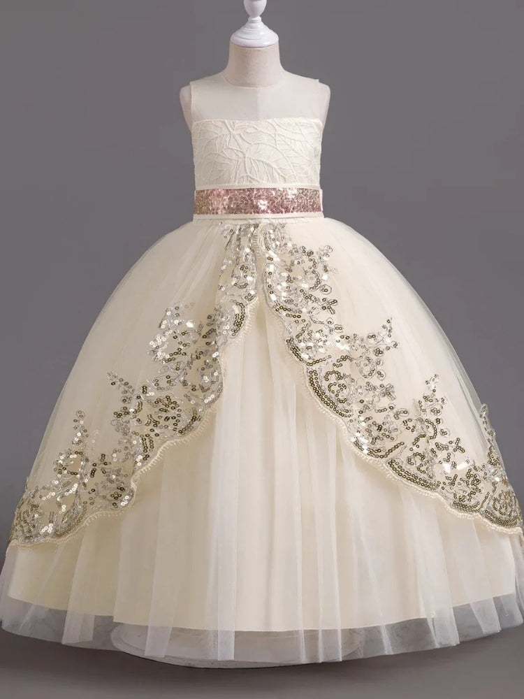 Robe de mariée pour fillette couleur champagne