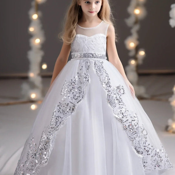 Robe de mariée pour fillette couleur blanche