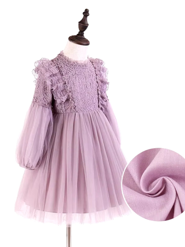 Robe pour fillette chic, couleur violette