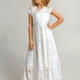 Robe longue pour fillette couleur blanche