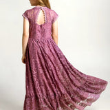 Robe longue pour fillette couleur violette