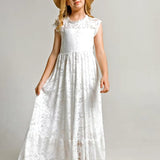 Robe longue pour fillette couleur blanche