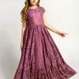 Robe longue pour fillette couleur violette