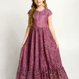 Robe longue pour fillette couleur violette