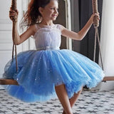 Robe de princesse pour fillete couleur bleu