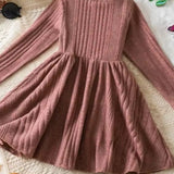 Robe pull pour fillette couleur rose poudré