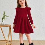 Robe pull pour fillette couleur rouge